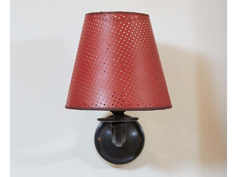 Red Perforated Lampshade Sconces